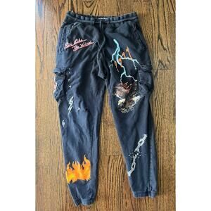 Maison Noir Wind Cotton Jogger Pants Men size Small Black